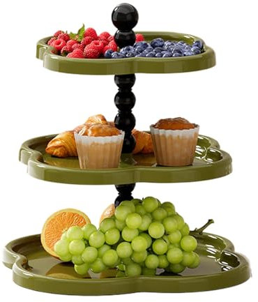 Vassoi da portata a più livelli, Alzata per torta da dessert, Alzata per cupcake a 3 livelli, Alzata per dessert in plastica, Vassoio per teaparty, Alzata per cupcake, Alzata per dessert