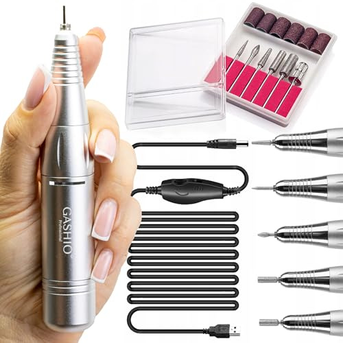 GASHIO® Maniküre Set Elektrisch | Nail Drill Mini | Nagelfeile Elektrische | Nagelfräser für Gelnägel | Nagelmaschine Für nägel | Nagelschleifer 30,000u/MIN | Nagelfeile Gelnägel | Fräser für Gelnägel