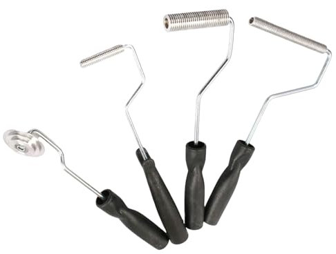 Rodillo de laminación de fibra de vidrio de aluminio, 4 unidades, para técnicas de carga de mano en reparación de automóviles y marinas