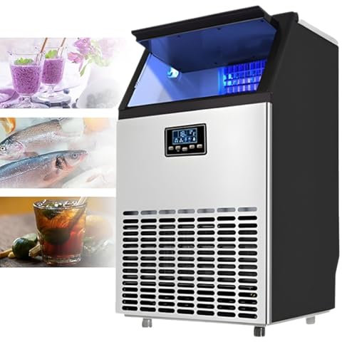 Máquina para hacer hielo comercial, máquina para hacer hielo independiente de acero inoxidable, contenedor de almacenamiento de 33 libras, 36/45/66 cubitos de hielo en 10-15 minutos,68KG/24H