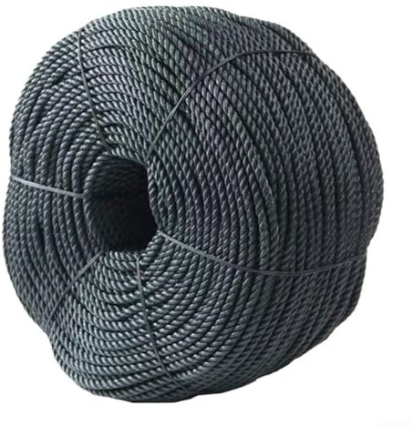 Jotekonoby Vielseitiges schwarzes Polyethylen-Seil, 20 m, 8 mm dick, stark für geflochtene Schnur zum Bündeln, Binden, Sichern, Innen- und Außenbereich, schrumpffrei