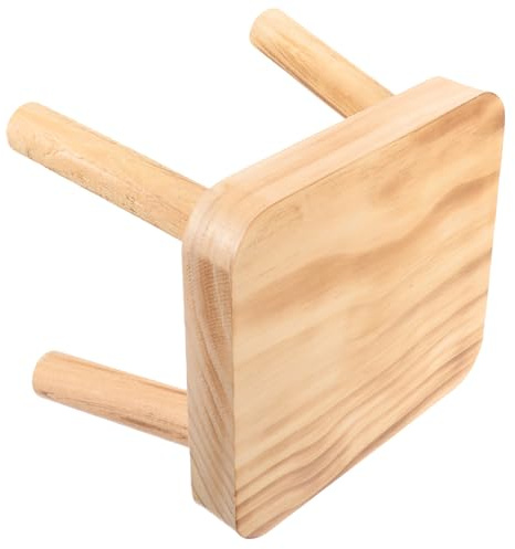 BESTonZON Holzhocker Rustikal Für Drinnen Und Draußen Kleiner Tritthocker Aus Holz Für Küche Wohnzimmer Und Camping Tragbar Und Robust