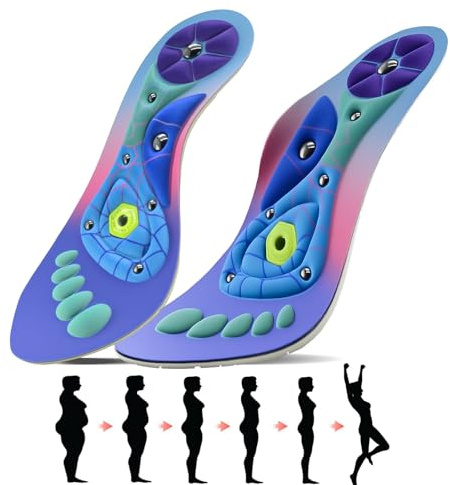 Orthopedic Acupressure Insoles for Men & Women, Reflexology Massage Foot Insoles for Pain Relief, Comfortable Support for Daily Use (New Pink, M(Men 7.5-9/Women8.5-10))