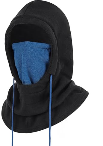AYPOW Balaklava i fleece för vinter, herr och dam, skidmask, vindtät, varm värmehuva, unisex, multifunktionell hatt med halsvärmare för cykling, motorcykel, arbete, utomhussporter, one size