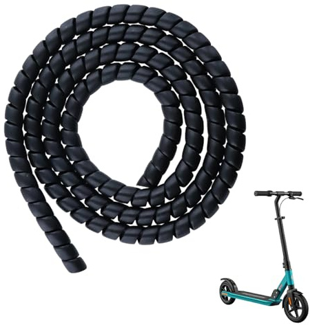 120cm Gaine Spirale Flexible en TPU pour Protection de Câbles de Trottinette, Idéale pour Xiaomi M365/Pro, Noir