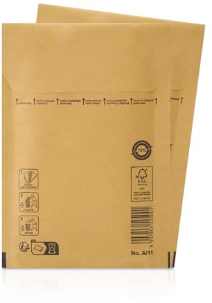 25 vadderade bubbelkuvert, lämpliga för DIN A5, självhäftande försändelsesförpackning A1 (120 x 175 mm), 11/A, brun