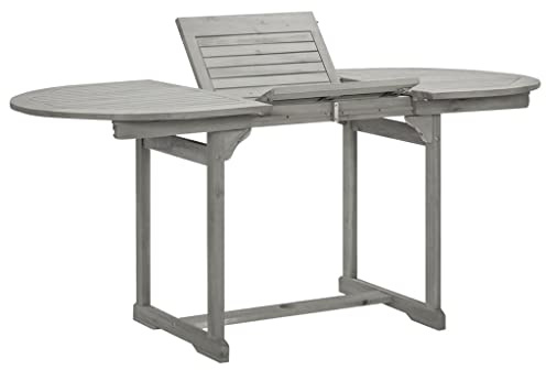 IBUQDDV Erweiterbarer Garten-Esstisch aus Massivholz Akazie (120-170) x80x75 cm, Witterungsbeständig und Langlebig für Outdoor-Bereich