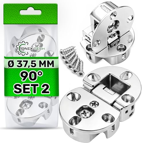 2x Cerniere per Ante a Ribalta Mobili a 90° Ø35mm - ad Alta Resistenza ZnAl | Utilizzate per Tavolo Pieghevole Armadio Cucina Cabina Armadio - Garanzia di 5 Anni - ONIX TECH