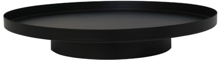 Dekotablett Scandi schwarz aus Metall D35cm Dekoplateau schlicht Tablett mit Fuß