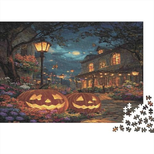 Puzzle Notte di Halloween 1000 pezzi per adulti carta materiale educativo zucca lampada puzzle decorazione parete 52x38cm/1000pcs