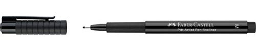 FABER-CASTELL 167399 - Tuschestift Pitt artist pen, Strichstärke M, Farbe 199, schwarz