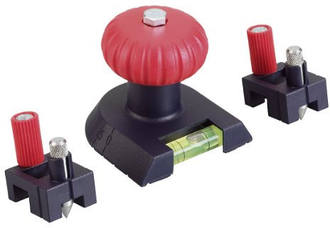 kwb LINE MASTER Handgriff-Satz mit Bohrpunkt-Markierer – Wasserwaage mit Libelle und Zentrierspitzen