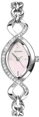 Sekonda Damen-Quarzuhr mit Perlmutt-Zifferblatt, Analog-Anzeige und Armband