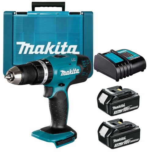 Makita 18 V Cordless Combi Drill, 2 x Batteries and Charger