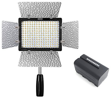 Yongnuo YN-160 III YN160 III Pro LED-videolampa 5500K färgtemperatur för Canon Nikon DSLR-kamera DV och videokamera med WINGONEER NP-F770 batteri och batteriladdare
