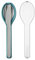 Mepal - Juego de Cubiertos de 3 Piezas Ellipse - Cuberteria para llevar - Consta de cuchillo, tenedor y cuchara - Set de Cubiertos con Estuche de Viaje - Acero Inoxidable - Nordic Green