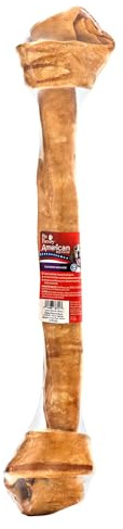 Pet Factory - Chicken Flavor American Beefhide Knotted Bone Dog Chew (20-22 inch) - Natural Long Lasting Chews for Dental Health, Thick Rawhide Dog Bones from USA Cattle