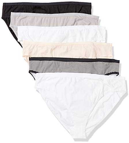 Amazon Essentials damunderkläder i bomull med högt ben (finns i plusstorlek), 6-pack, grundfärger, 1 x