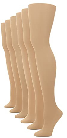 No Nonsense Womens Sheer To Waist Pantyhose, 6 Pair Pack Hosiery, Nude - 6 Pair Pack, B US