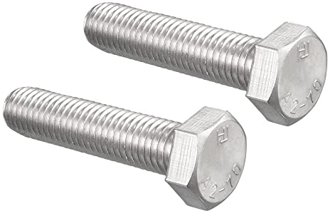 sourcing map Lot de 2 boulons à tête hexagonale M14 - 2 x 60 mm en acier inoxydable 304 de qualité 4.8 entièrement filetés