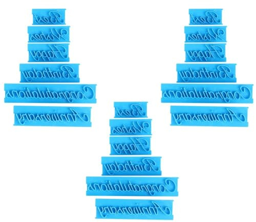 Juego de 6 sellos de letras para pasteles, sello de letras para pasteles, molde para estampado de fondant para pasteles, molde para hornear con fondant, herramienta para decoración de pasteles
