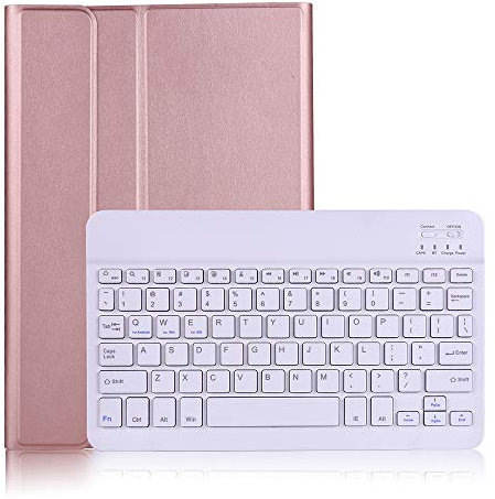 BlinkCat Funda Teclado para Galaxy Tab A 8 Pulgadas 2019 (SM-T290 / T295), PU Estuche con Magnético Teclado Bluetooth Inalámbrico Removible/con Ranura para Lápiz Incorporato - Rosegold