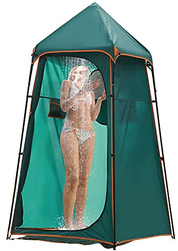 0℃ Outdoor Toilettenzelt Umkleidezelt - Sichtschutz Duschzelt, Wasserdicht Camping WC Zelt, Dusche Privatsphäre Zelt mit Tragetasche für Camping, Strand, Garten, Fotografieren (130 X 130 X 220 cm)