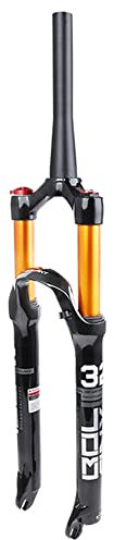 BOLANY MTB-gaffel cykelgaffel 26/27,5/29 Air mountainbike fjädergaffel, MTB-gasgaffel 120 mm fjäderväg rakt/Tapered tub magnesiumlegering fjädergaffel (29 konisk axelstyrning)