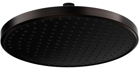 SparkPod 10 Inch Round Rain Shower Head - Ceiling or Wall Mount Rainfall Shower Head - Large Coverage Showerhead - Brass Ball Joint with 360° Adjustment - 1-Min Install (Vintage Oil Rubbed Bronze)