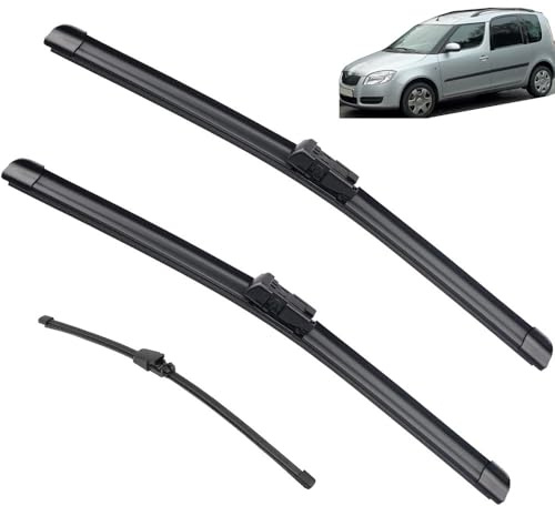 Set di spazzole tergicristallo anteriori e posteriori compatibili con Skoda Roomster 2006-2013 spazzole per parabrezza, parabrezza, 212113