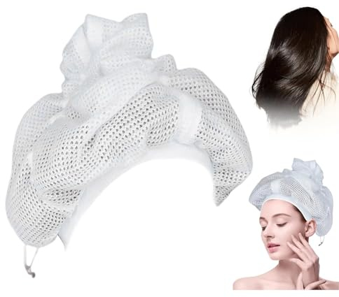 Cuffia Net Plopping per asciugare i capelli ricci, Cuffia Plopping rete Soulta con coulisse, Asciugamano per capelli ad asciugatura rapida Cappelli da bagno Cappucci rete