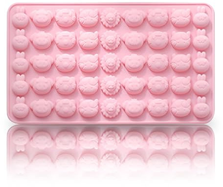 Silikonform für Süßigkeiten, niedliche Cartoon-Schokoladenform, Mini-Hase, Schwein, Katze, Tiger und Löwe, Silikon-Backform für die Herstellung von Gummi, Süßigkeiten, Keksen, Schokolade und kleinen