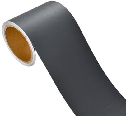 Flexible Wandleisten, Selbstklebende Sockelleiste, Matte Oberfläche, Tapetenbordüre, abnehmbare Wanddekorstreifen, 25 m Länge, 6 cm Breite, for Fliesen, Bodenaufkleber, Grau(Color:Light Black)