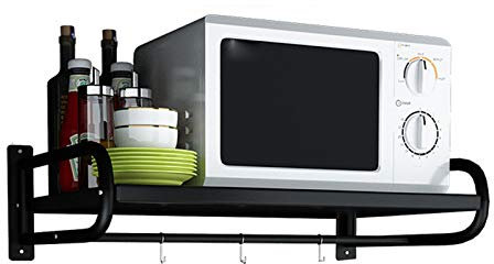 Mikrovågshylla, Kökshyllor Väggmonterad, Hängande Aluminiumlegering Mikrovågsfäste Ugnsställ Köksförvaring Organizer Platssparare för alla Mikrovågsugn, 58cm