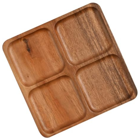 MAGICLULU 1 Stk Holzgitter Plätzchen Obsttablett Kuchenplatte Keksbehälter Praktisches Essenstablett Obstteller Mit Deckel Keks-snacks Kuchenbehälter Mit Deckel Snackteller Akazie Brown