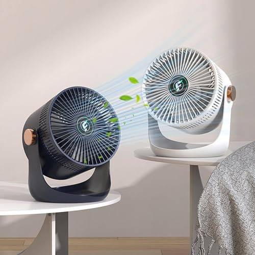 Ventilateur de table pour chambre à coucher, ventilateur USB puissant avec contrôle à 3 vitesses, ventilateur de table inclinable réglable à 90 °, ventilateur puissant à faible bruit (blanc) (Nay)