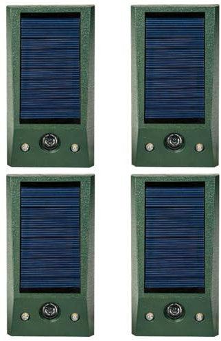 funfunfly 4X Répulsif Chat, Répulsif Animaux Haute Puissance avec Rouge LED Lampe, Répulsif Étanche Charge de Solaire ou de Piles, Répulsif Souris Chien Renard Cerf Ours Sauvage