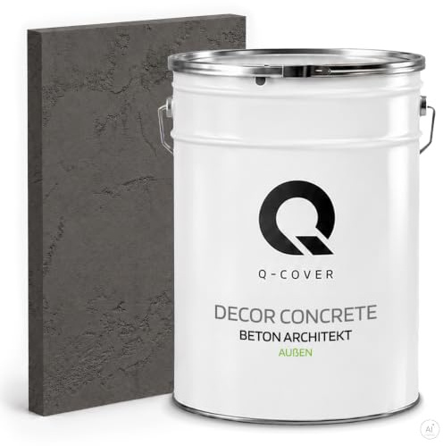 Q-COVER Beton Architekt Dunkelgrau 15KG — Gebrauchsfertig, Für Außen, Deko