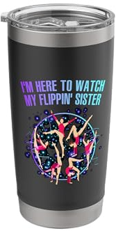Im Here To Watch My Flippin Sister Funny Humor Witty Stainless Steel Insulated Tumbler