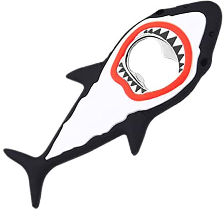 Ouvre-bouteille Requin Noir en Acier Inoxydable, Aimanté pour Bière