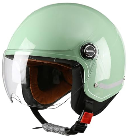 Casco Moto Jet Vintage Mezzo Casco Casco Aperto Moto Omologato DOT/ECE Con Visiera Parasole Casco Demi-Jet 3/4 Stile Retrò Per Adulti Uomini Donne Casco Scooter M