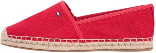 Tommy Hilfiger Donna Espadrillas Flag Canvas con Logo, Rosso (Primary Red), 40