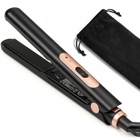 JAETON Small Flat Iron 0.7 Inch Mini Hair Straightener and Curler 2 in 1, 30S Heat-up, Dual Voltage Travel Curling Iron, for Short Hair, Bangs, Pixie Cut, Beard