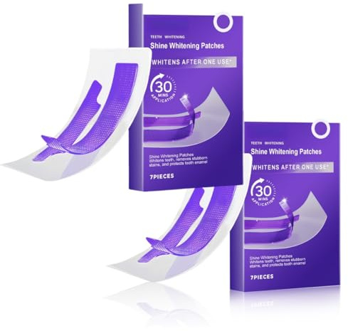 Bandes blanchissantes, bandes blanchissantes violettes, pour les taches jaunes, sans danger pour l'émail, antidérapantes, pour tous types de dents