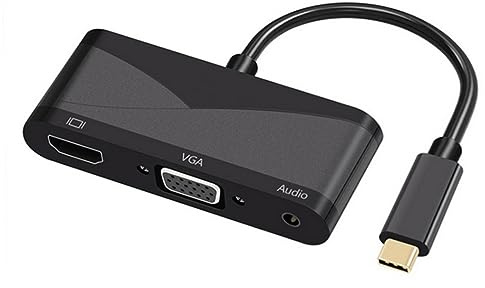 SHINEOFI Adaptateur USB Type c vers Vga Kxk Convertisseur avec Prise Jack Câble pour Pc Et Appareils Compatibles