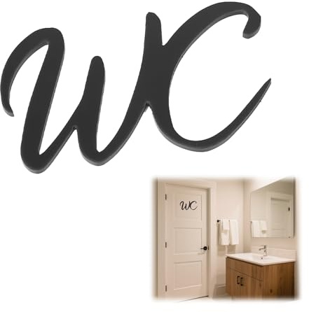 Plaque De Porte Wc Autocollante 15x10cm, Série Déco Toilette Noir, Étiquette Adhésive pour Porte De Toilette, Signalétique Intérieure Et Extérieure, Accessoire De Décoration Wc Maison Bureau