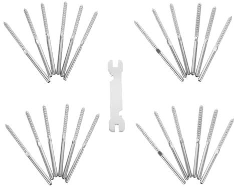 Zerodeko Kit De Garde-corps à Câble D'acier Inoxydable 25 Vis Tire-fond à Sertir, Fixation Pour Balustrade Bois, Pack Complet Clé, Système Robuste Pour Installation Terrasse Extérieure