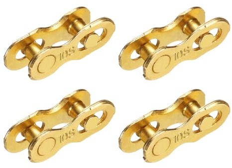 YELARXI Bicycle Missing Link, 10 Speed Reusable Bike Chain Master Quick Link Bicycle Chain Replacement Kit Coupling 4Pairs & Gold - Fitting For(Mountain/Road/Racing Bikes)