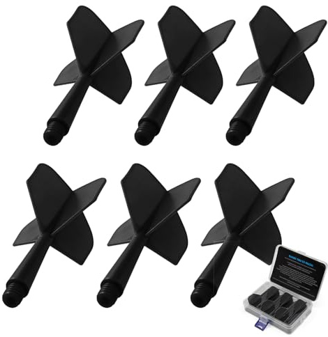 HUANQU Dart Flights mit Schaft, 6 Stück Integrated Dart Flights Zubehör