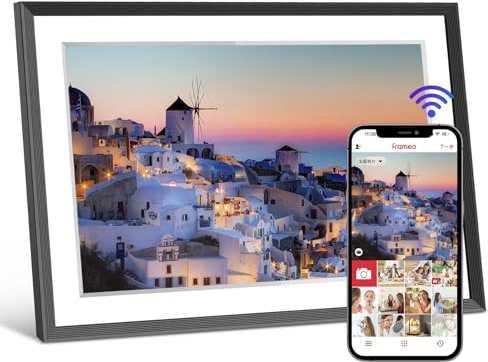 32GB FRAMEO 10,1-Zoll intelligenter WLAN-Digitaler Bilderrahmen, 1280x800 IPS-LCD-Touchscreen, automatische Drehung für Hoch- und Querformat, Ausgestattet mit der Frameo-App Schwarz